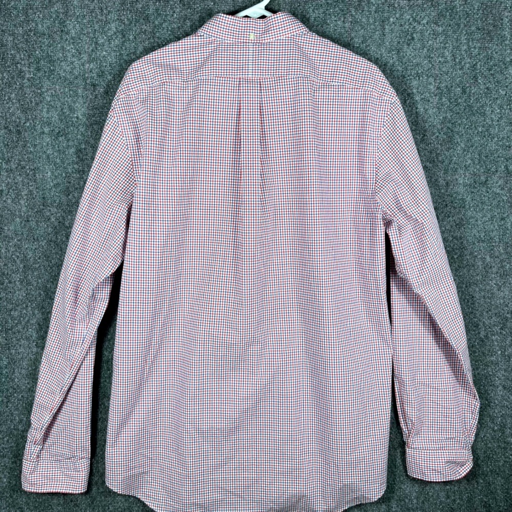 Ralph Lauren Button Down Mens XL Red White Blue Check Cotton Stretch Long Sleeve - Picture 4 of 8